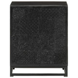 Bedside Cabinet Black 40X30X50 Cm Solid Acacia And Mango Wood