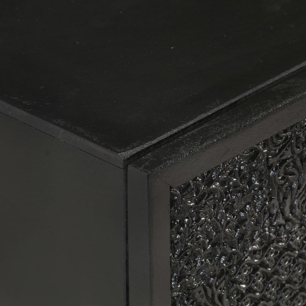 Bedside Cabinet Black 40X30X50 Cm Solid Acacia And Mango Wood