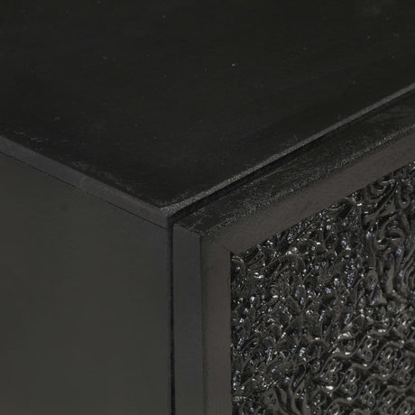 Bedside Cabinet Black 40X30X50 Cm Solid Acacia And Mango Wood