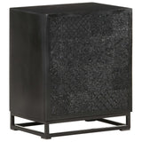 Bedside Cabinet Black 40X30X50 Cm Solid Acacia And Mango Wood