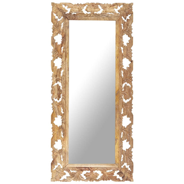 Hand Carved Mirror 110X50 Cm Solid Mango Wood