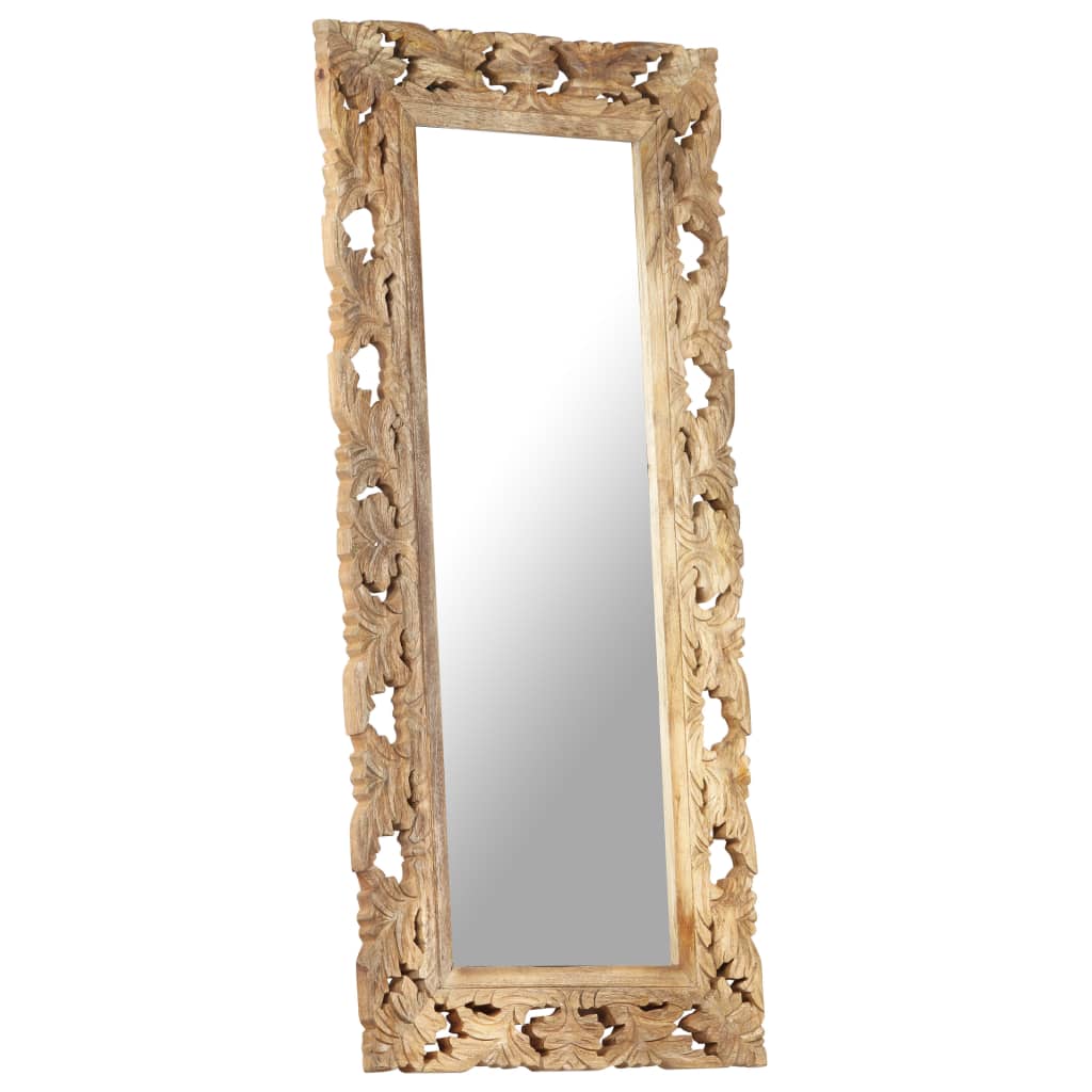 Hand Carved Mirror 110X50 Cm Solid Mango Wood