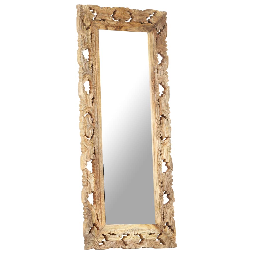 Hand Carved Mirror 110X50 Cm Solid Mango Wood