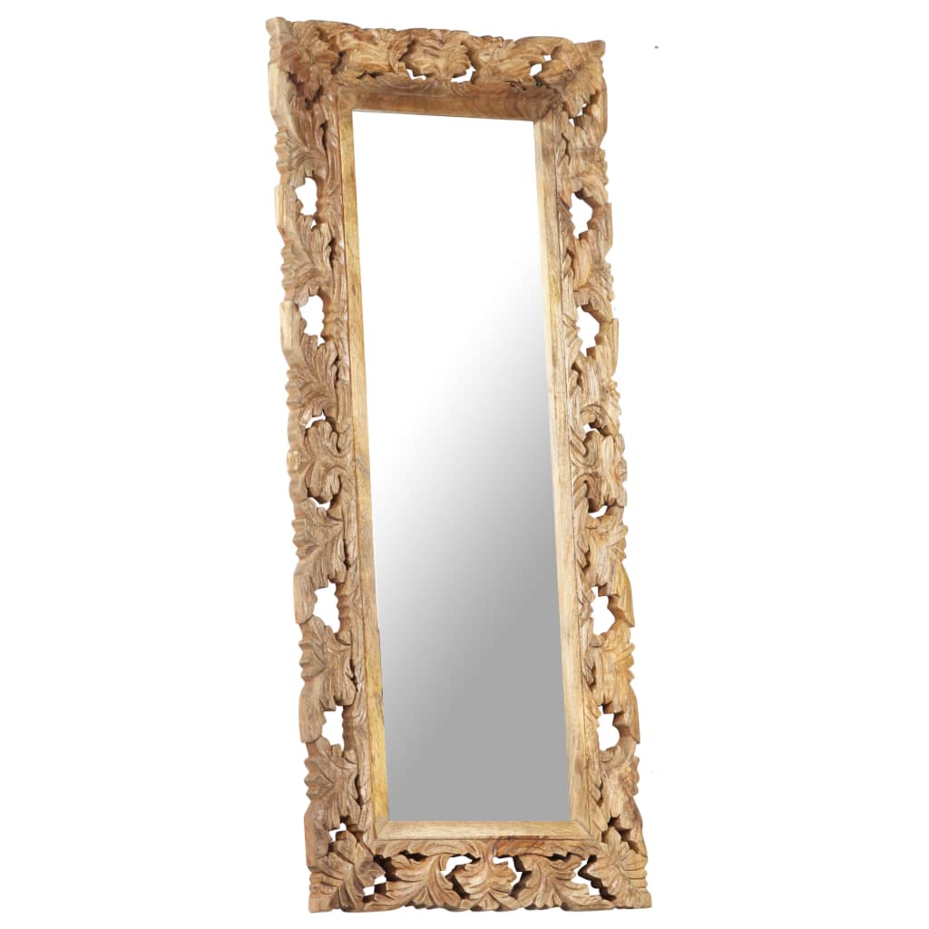 Hand Carved Mirror 110X50 Cm Solid Mango Wood
