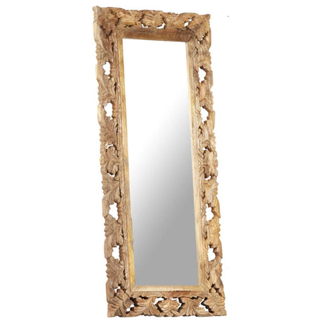 Hand Carved Mirror 110X50 Cm Solid Mango Wood