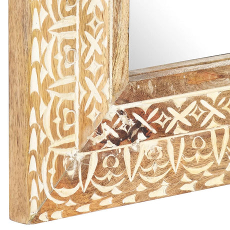 Hand-Carved Mirror Solid Mango Wood