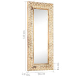 Hand-Carved Mirror Solid Mango Wood