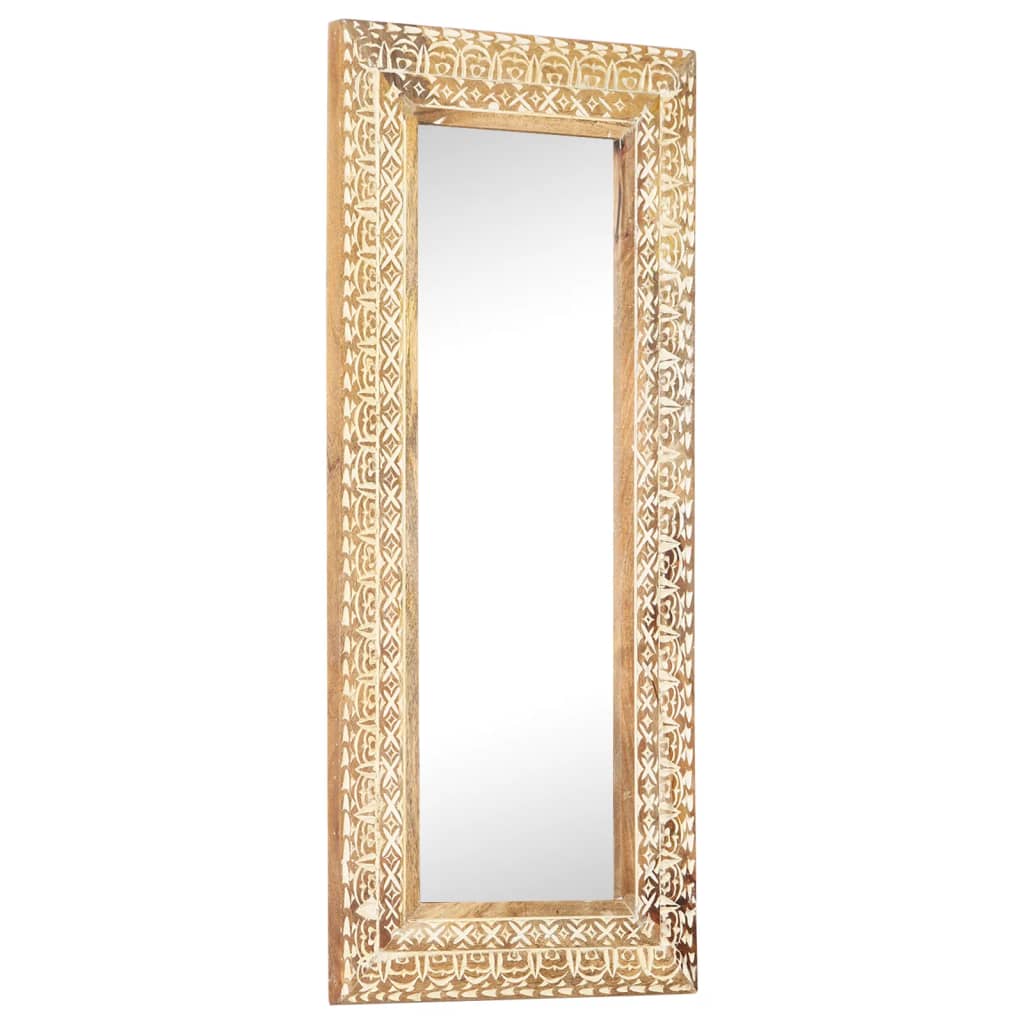 Hand-Carved Mirror Solid Mango Wood