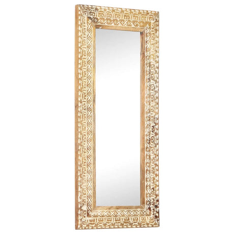 Hand-Carved Mirror Solid Mango Wood