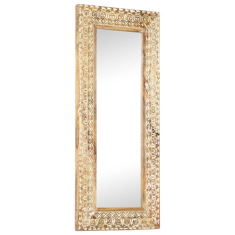 Hand-Carved Mirror Solid Mango Wood