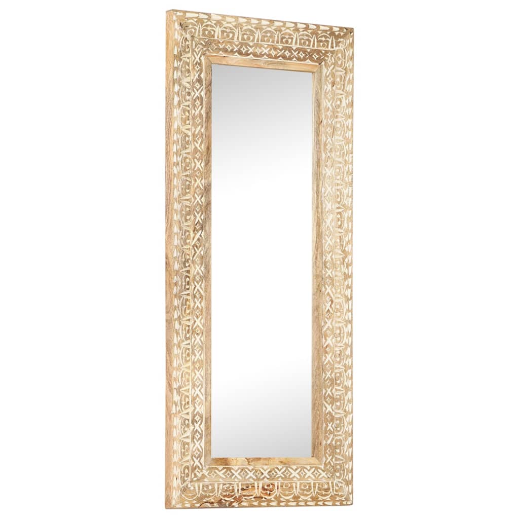 Hand-Carved Mirror Solid Mango Wood