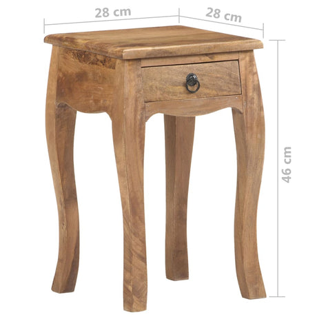 Bed Cabinet 28X28X46 Cm Solid Mango Wood