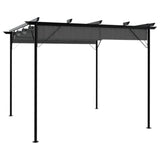 Pergola With Retractable Roof White 3X3 M Steel