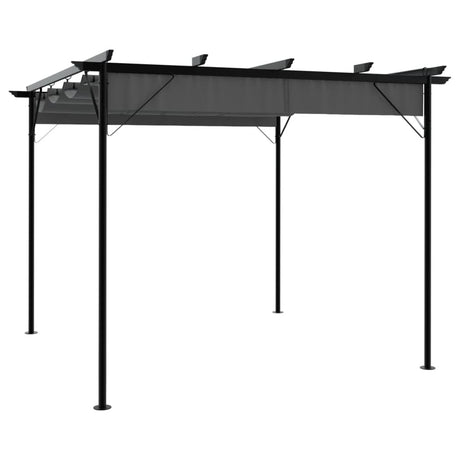 Pergola With Retractable Roof White 3X3 M Steel