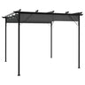 Pergola With Retractable Roof White 3X3 M Steel