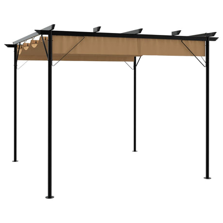 Pergola With Retractable Roof White 3X3 M Steel