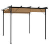Pergola With Retractable Roof White 3X3 M Steel