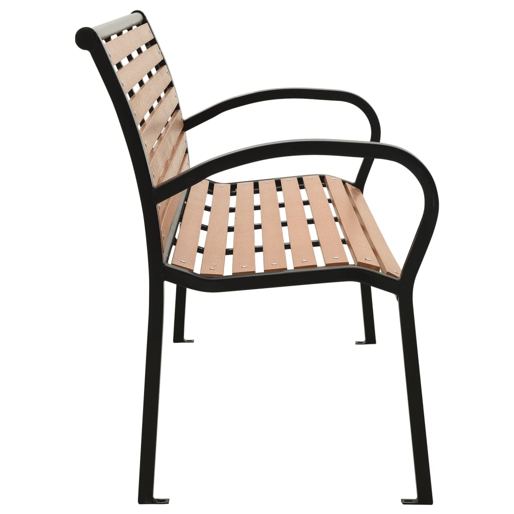 Garden Bench Steel And Wpc Black And