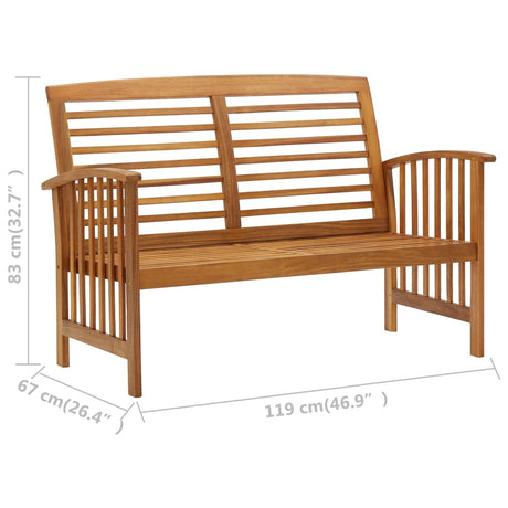 Garden Bench 119 Cm Solid Acacia Wood