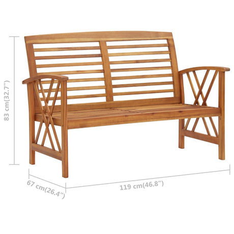 Garden Bench 119 Cm Solid Acacia Wood
