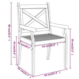 Outdoor Dining Chairs 3 Pcs Solid Wood Acacia