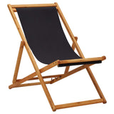 Folding Beach Chair Eucalyptus Wood And Fabric