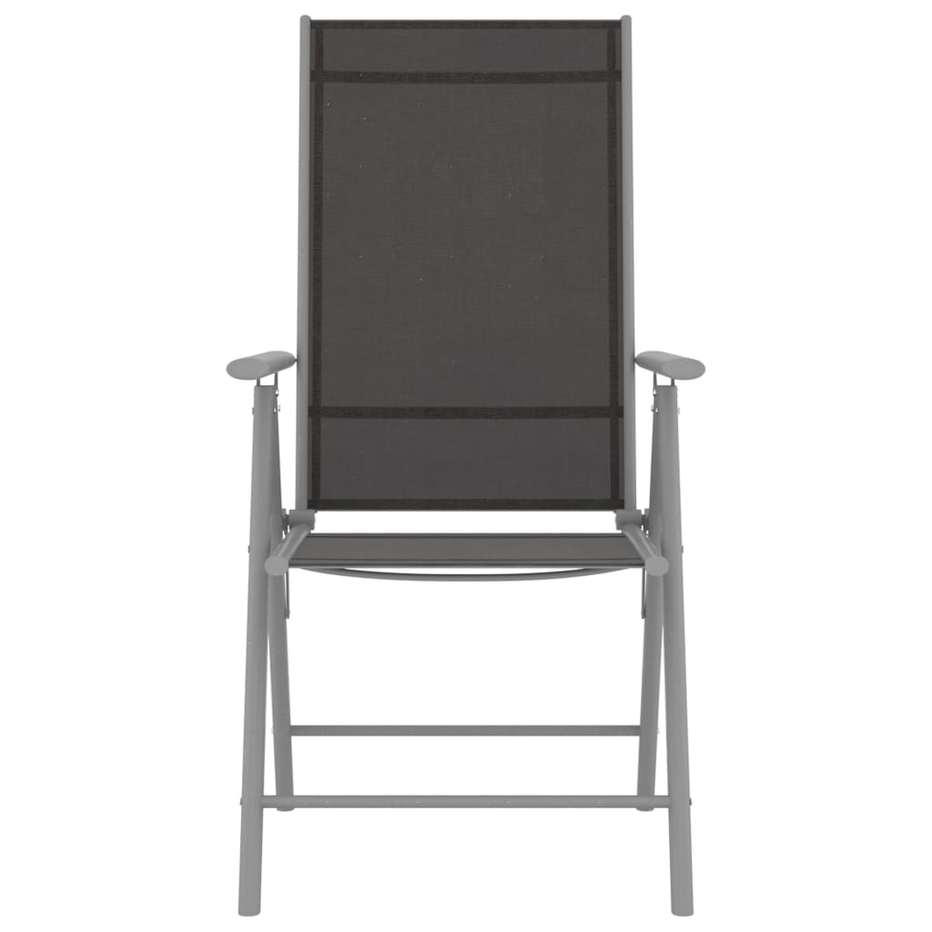 Folding Garden Chairs 2 Pcs Textilene Black