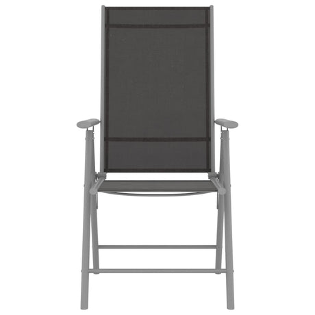 Folding Garden Chairs 2 Pcs Textilene Black