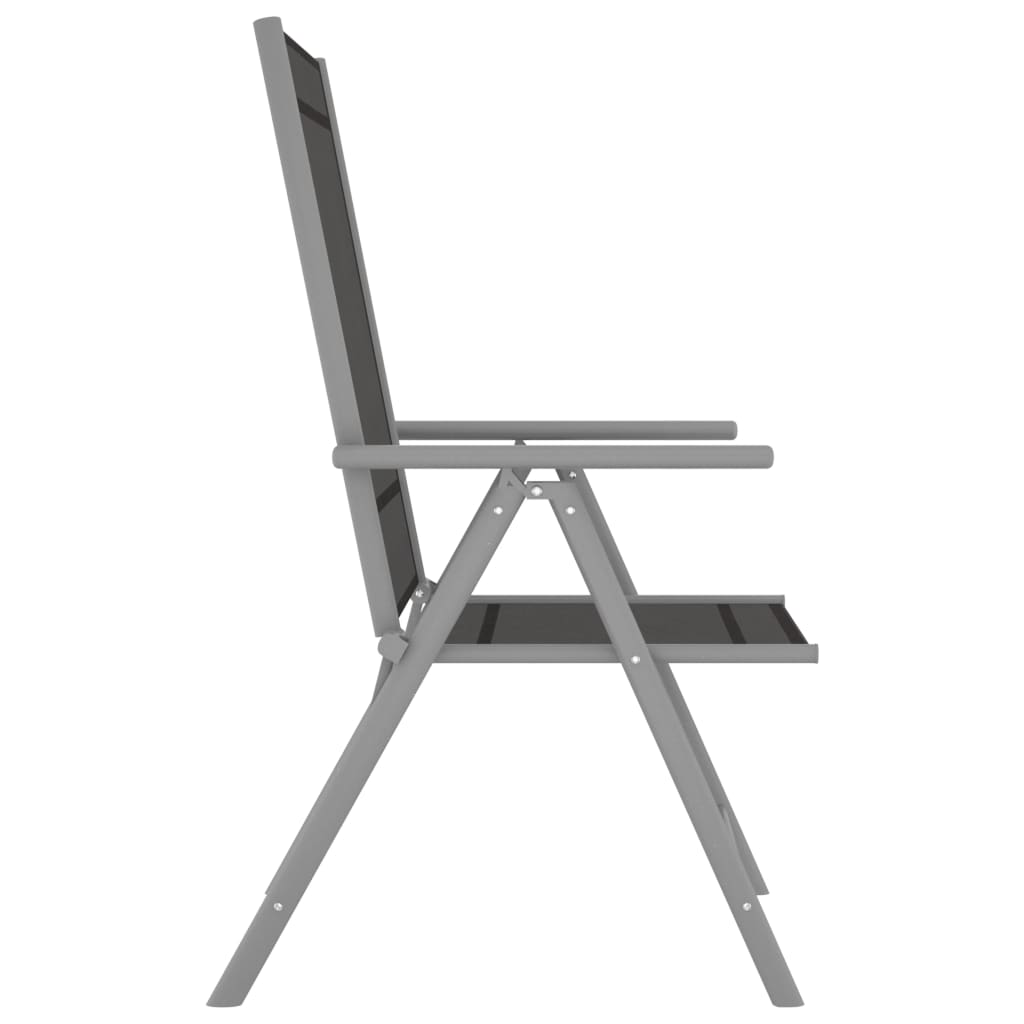 Folding Garden Chairs 2 Pcs Textilene Black