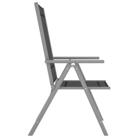 Folding Garden Chairs 2 Pcs Textilene Black