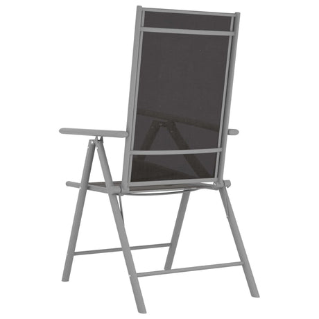 Folding Garden Chairs 2 Pcs Textilene Black