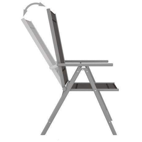 Folding Garden Chairs 2 Pcs Textilene Black