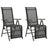 Reclining Garden Chairs 2 Pcs Textilene And Aluminium