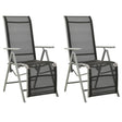 Reclining Garden Chairs 2 Pcs Textilene And Aluminium
