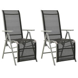 Reclining Garden Chairs 2 Pcs Textilene And Aluminium