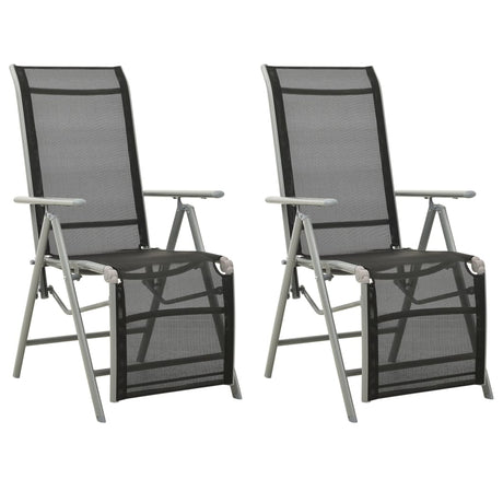 Reclining Garden Chairs 2 Pcs Textilene And Aluminium