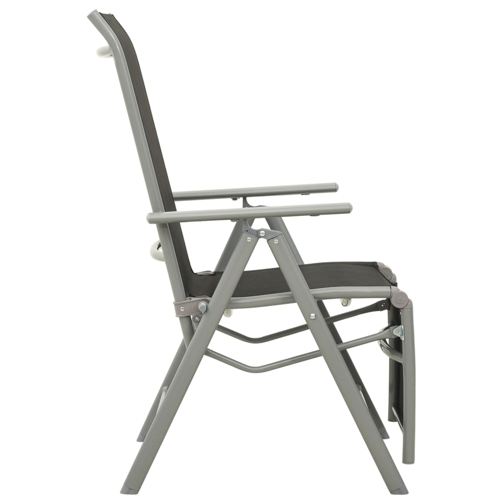 Reclining Garden Chairs 2 Pcs Textilene And Aluminium