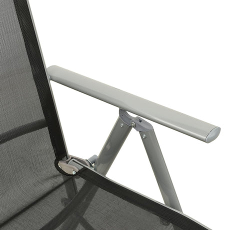 Reclining Garden Chairs 2 Pcs Textilene And Aluminium