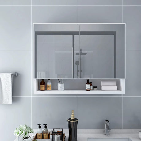 Led Bathroom Mirror Cabinet 80X15X60 Cm Mdf