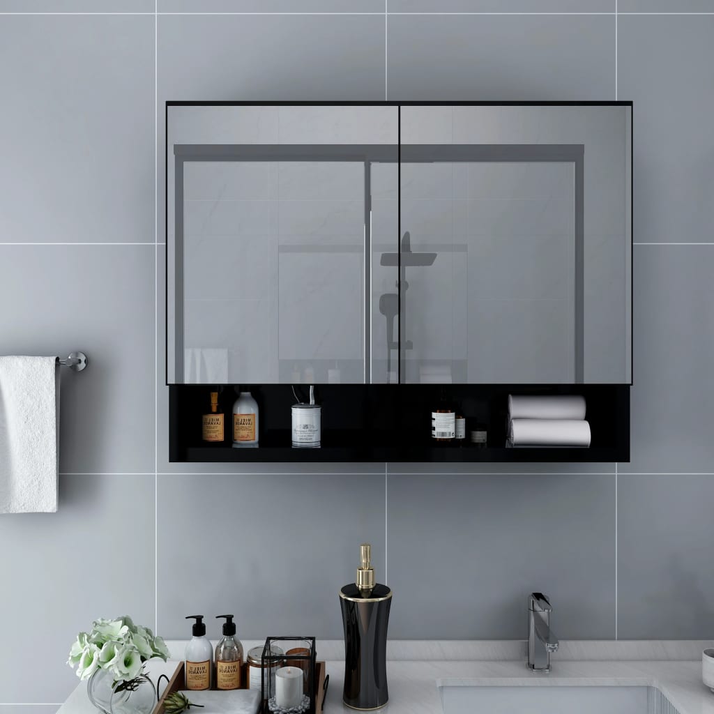 Led Bathroom Mirror Cabinet 80X15X60 Cm Mdf