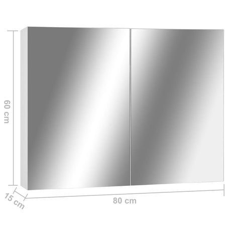 Bathroom Mirror Cabinet White 80X15X60 Cm Mdf