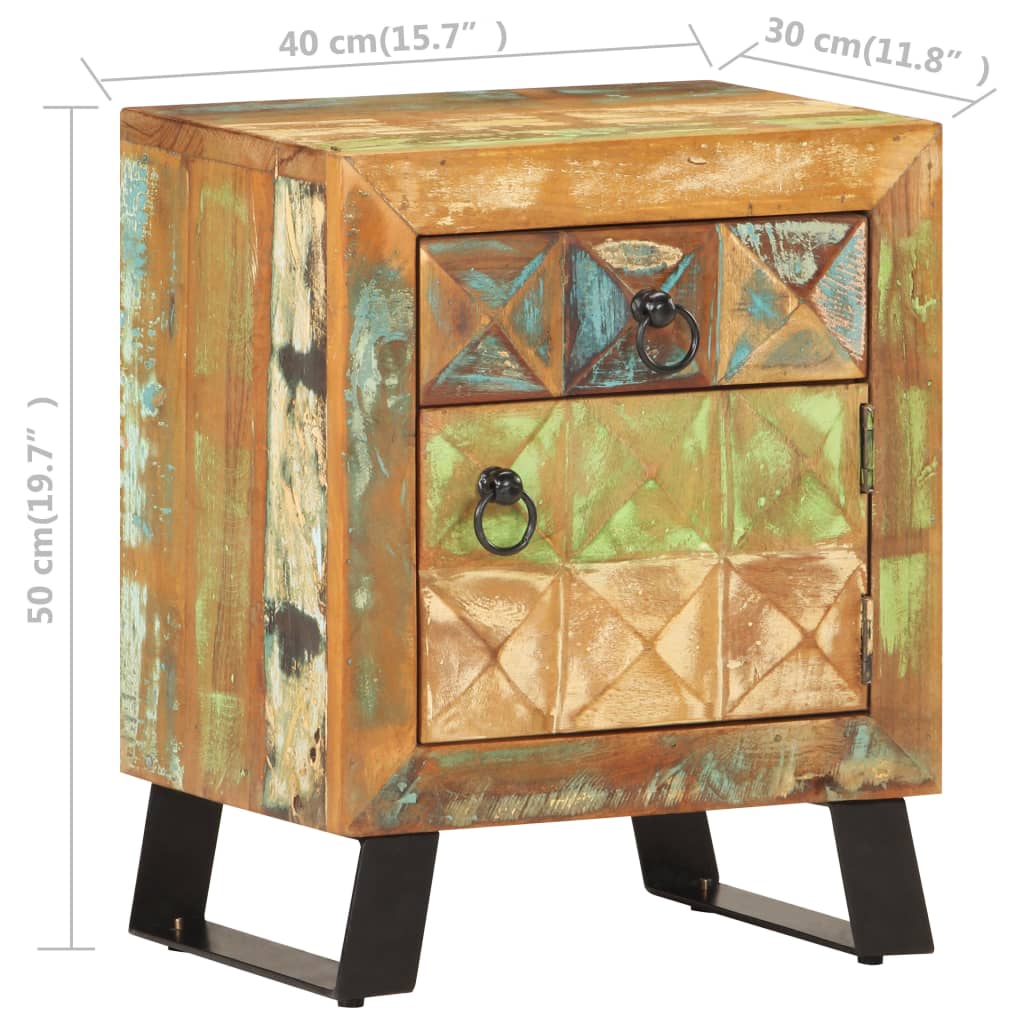 Bedside Cabinet 40X30X50 Cm Solid Reclaimed Wood