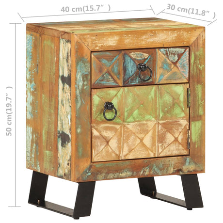 Bedside Cabinet 40X30X50 Cm Solid Reclaimed Wood