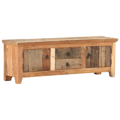 Tv Cabinet 120X30X40 Cm Solid Acacia Wood And Reclaimed Wood