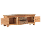 Tv Cabinet 120X30X40 Cm Solid Acacia Wood And Reclaimed Wood