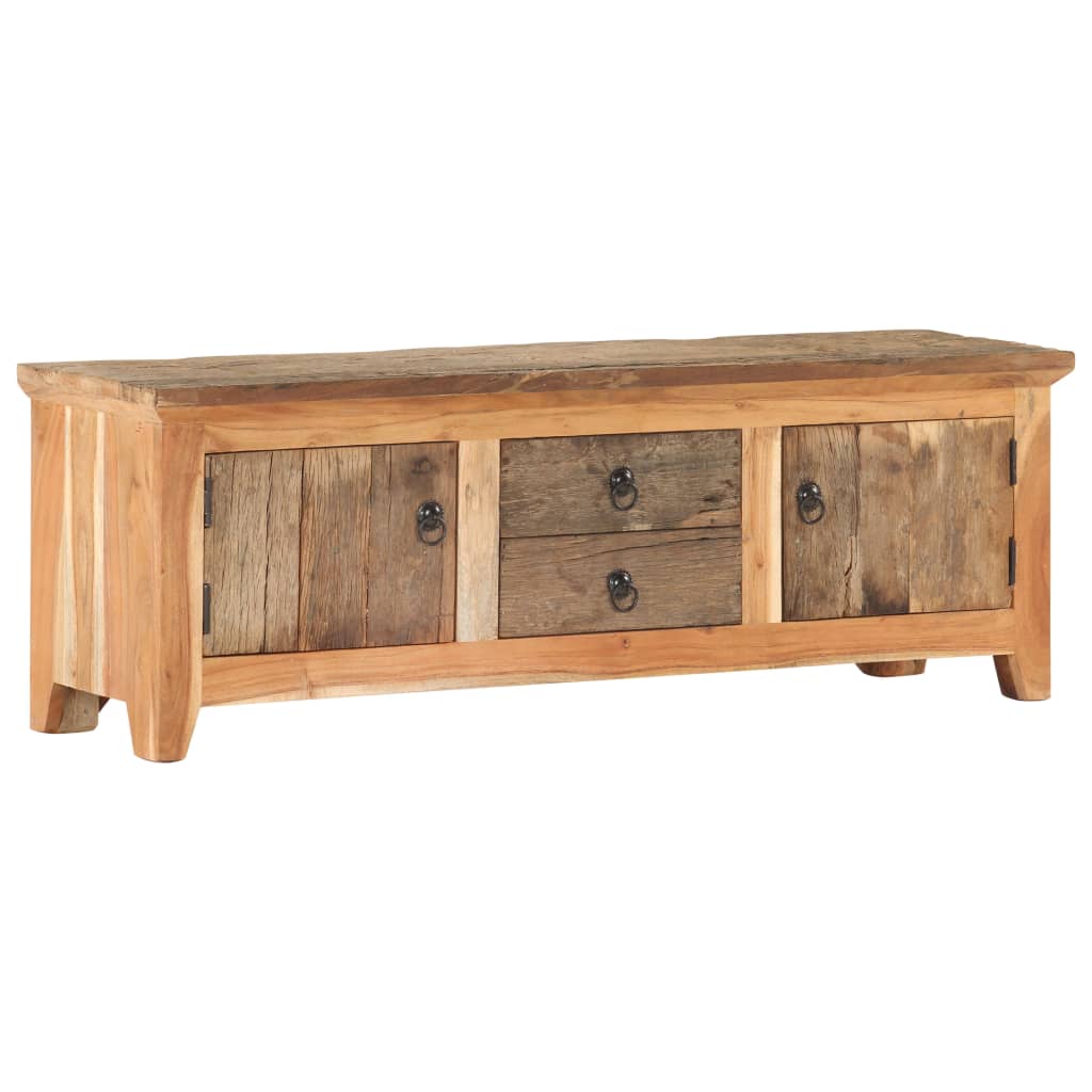 Tv Cabinet 120X30X40 Cm Solid Acacia Wood And Reclaimed Wood