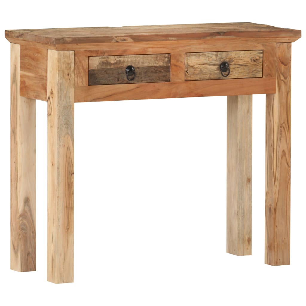 Console Table 90.5X30X75Cm Solid Acacia Wood And Reclaimed Wood