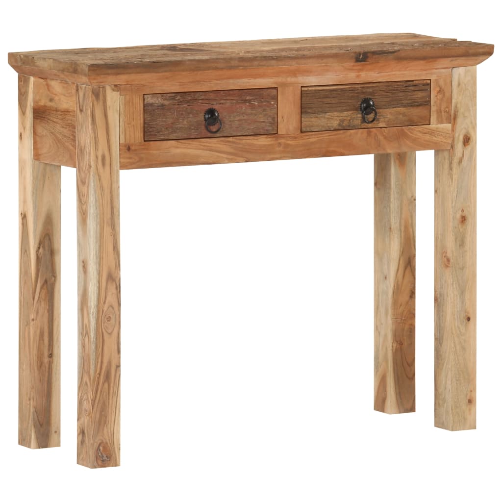 Console Table 90.5X30X75Cm Solid Acacia Wood And Reclaimed Wood