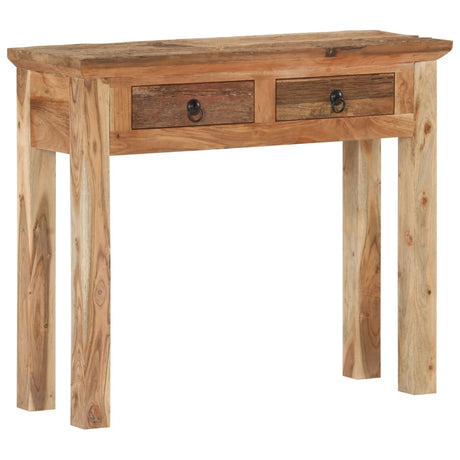 Console Table 90.5X30X75Cm Solid Acacia Wood And Reclaimed Wood