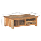Coffee Table 90X50X31 Cm Solid Reclaimed Wood